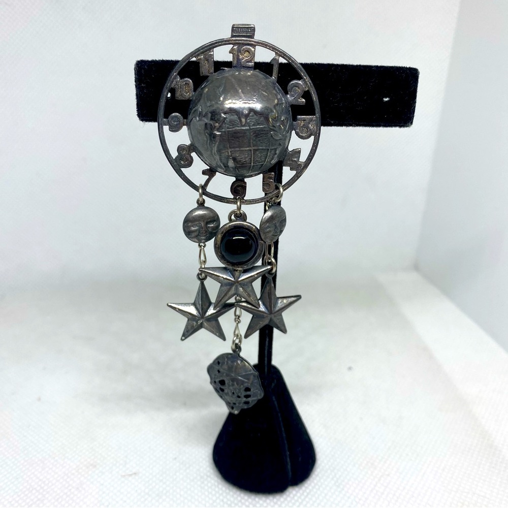 World Clock Brooch